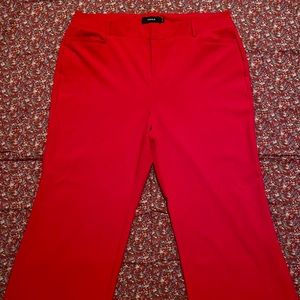 🍎 sleek red wide leg slacks torrid 👠